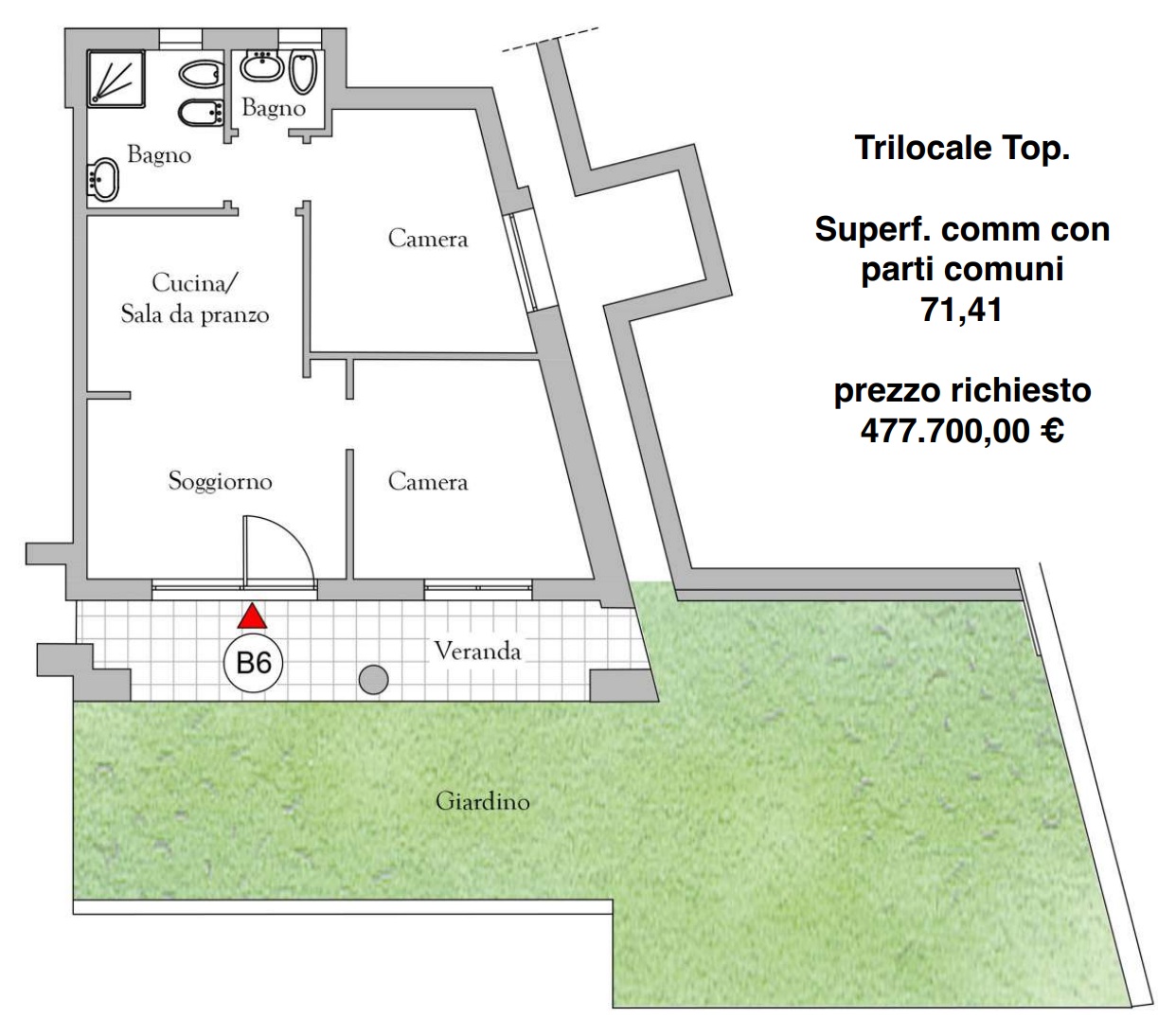 Dimora B6 + 232.3 M.s.l